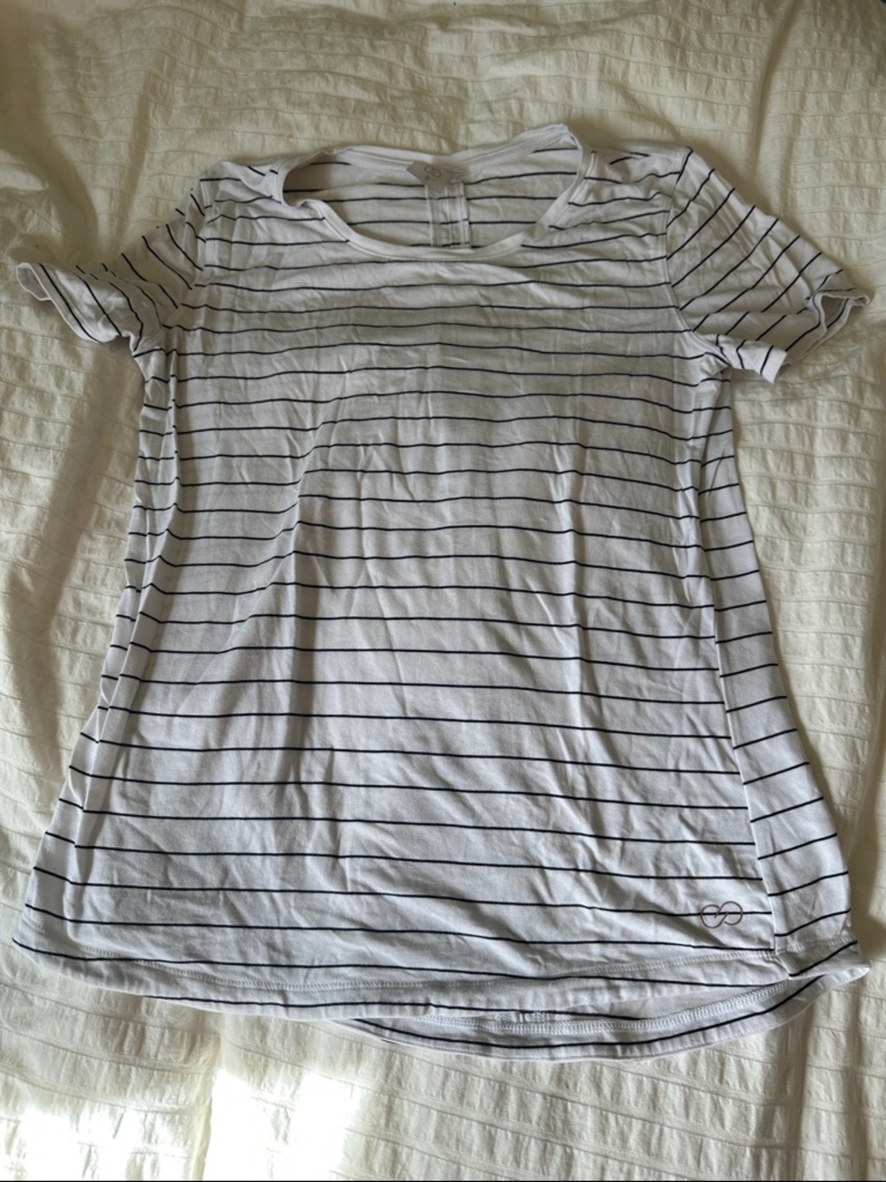 CALIA by Carrie Underwood White Tee with Black Stripes